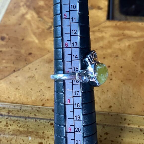 Natural Connemara Marble Sterling Silver Claddagh Ring Size 7 - Picture 8 of 9